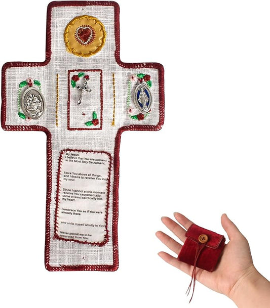 Pocket Prayer Shrine with Silver Cross