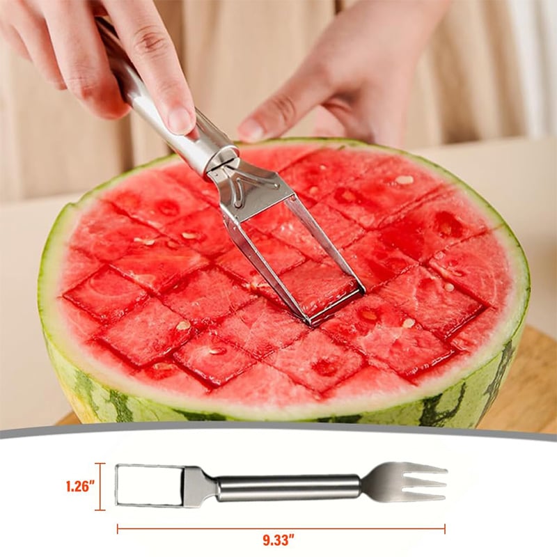 2-in-1 Dual Head Stainless Steel Watermelon Cutter Slicer Tool