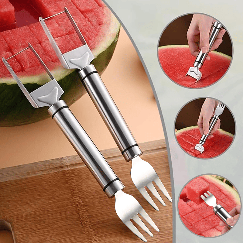 2-in-1 Dual Head Stainless Steel Watermelon Cutter Slicer Tool
