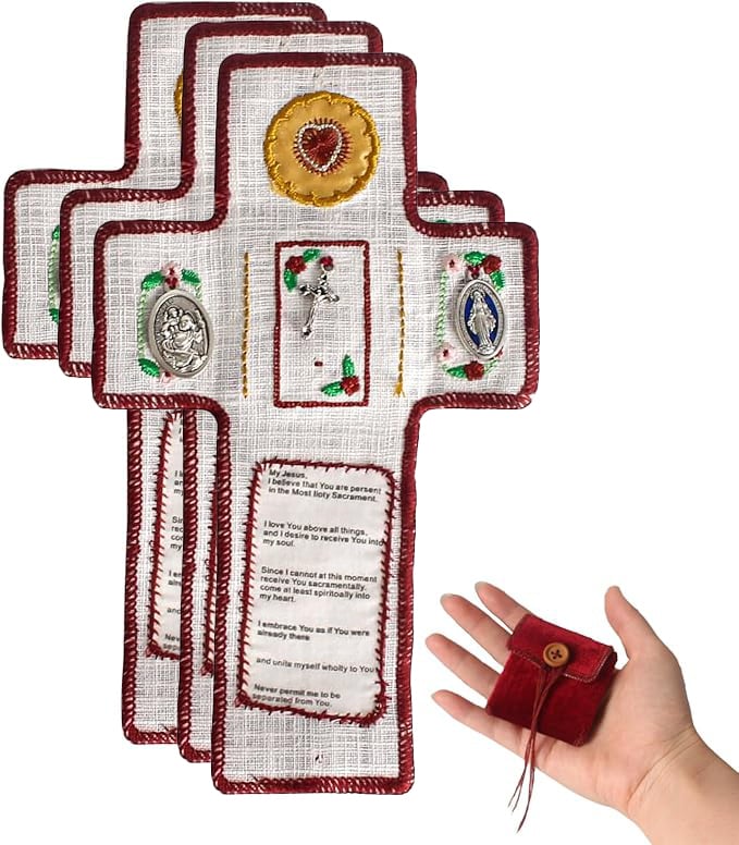 Pocket Prayer Shrine with Silver Cross