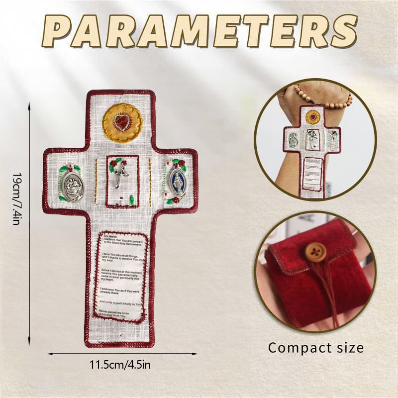 Pocket Prayer Shrine with Silver Cross