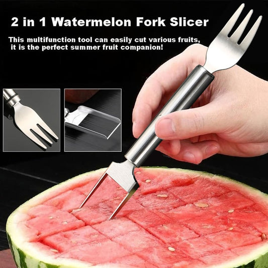 2-in-1 Dual Head Stainless Steel Watermelon Cutter Slicer Tool
