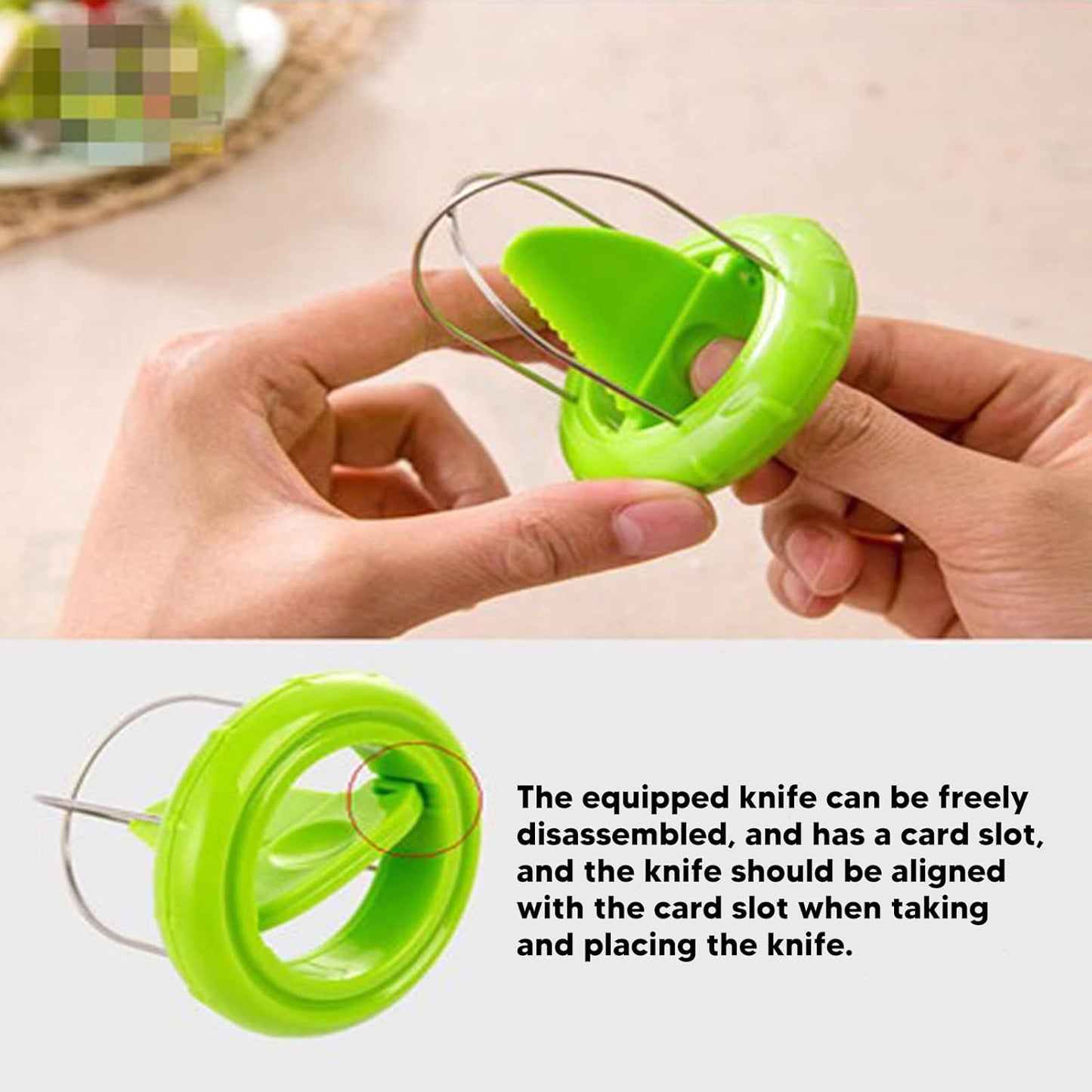 Green Kiwi Fruit Cut Digging Core Twister Slicer